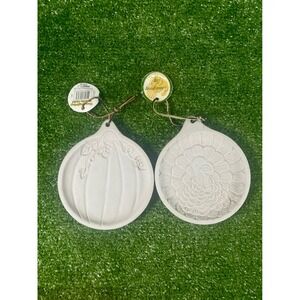 Hermitage‎ Pottery Cookie Press Set Pumpkin Turkey Thanksgiving 1999 Ceramic